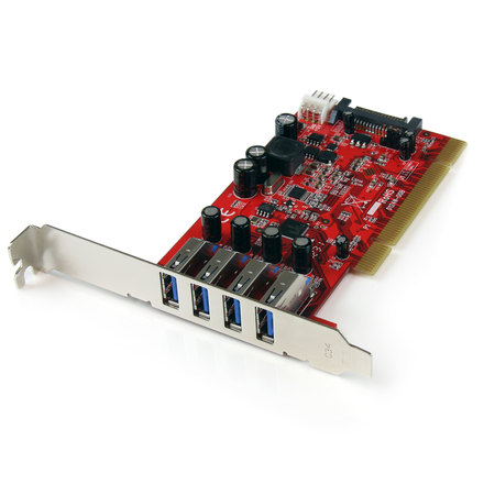 STARTECH.COM Quad Port PCI SuperSpeed USB 3 Controller Card with SATA Power PCIUSB3S4